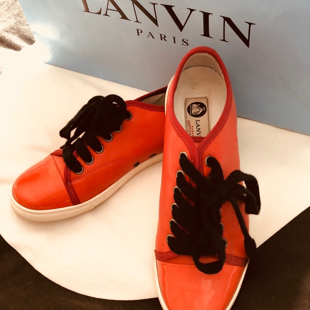 Orange Lanvin Sneakers